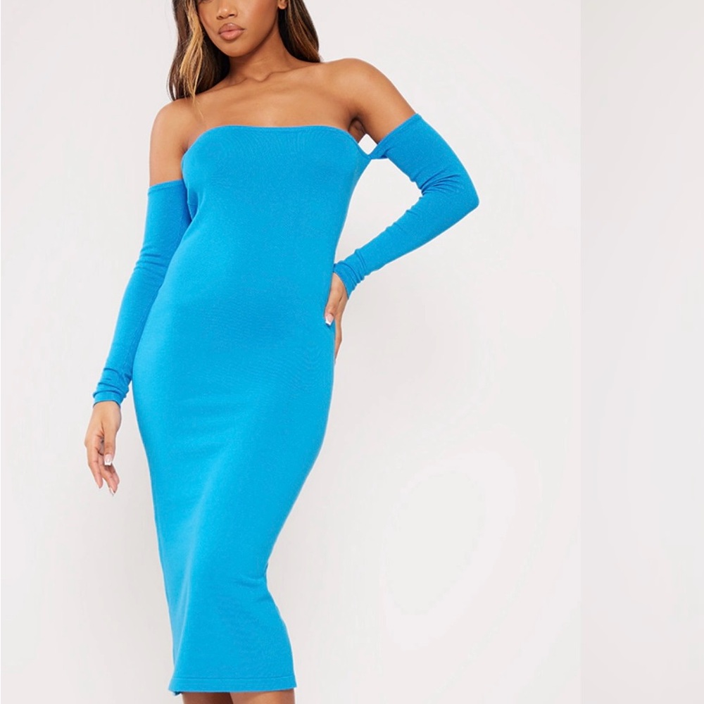 PrettyLittleThing Vibrant Blue Strapless Dress